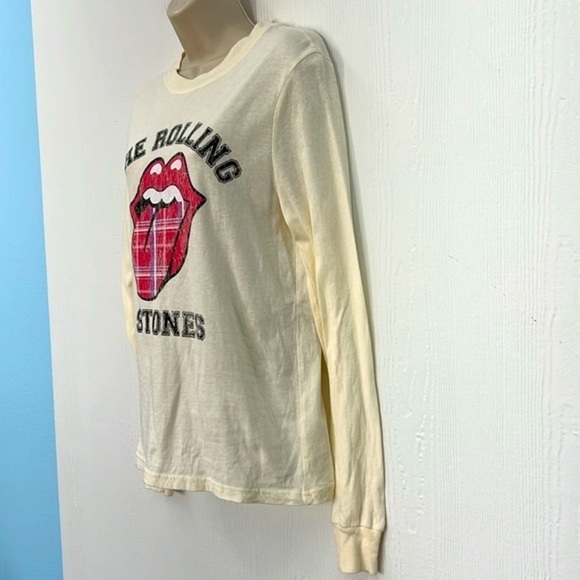 The Rolling Stones - The Rolling Stones Tongue Plaid Graphic Long Sleeve T Small - Picture 6 of 9